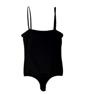 Intimately Free People Black Spaghetti Strap Thong Bodysuit XS Square Neck USA